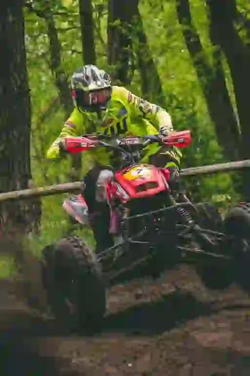 Quad drifting in the mud